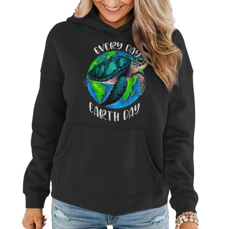 Happy Earth Day Save The Planet Give New Life To Sea Turtles Women Hoodie