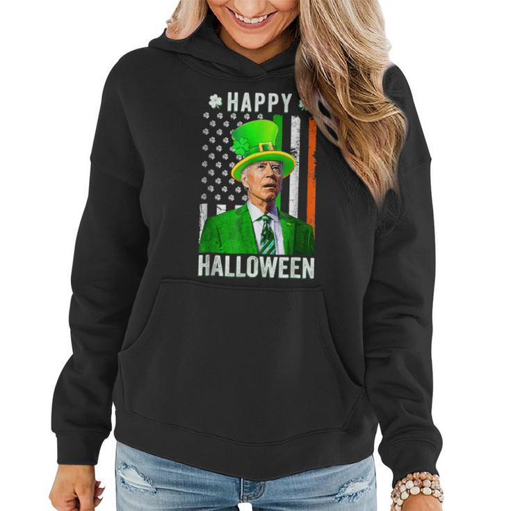Happy Halloween Joe Biden St Patricks Day Leprechaun Hat  Women Hoodie