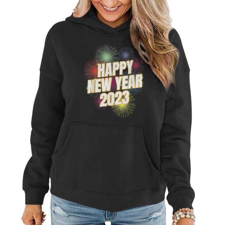 Happy New Year 2023 New Years Eve Fireworks Party Supplies  Women Hoodie