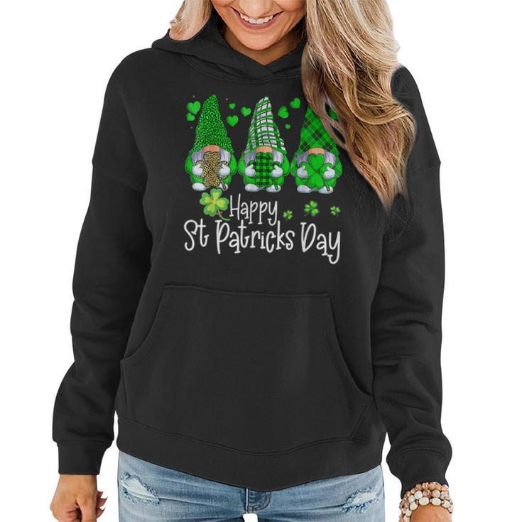 Happy St Patricks Day Cute Gnomes Lucky Heart Shamrock Irish  Women Hoodie