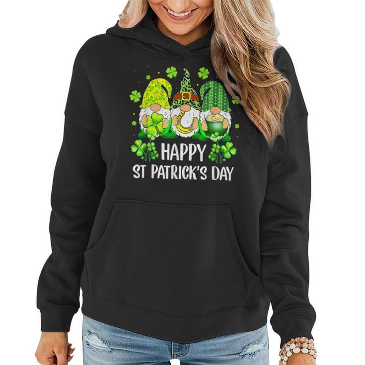 Happy St Patricks Day Three Gnome Irish Shamrock Leprechaun  Women Hoodie
