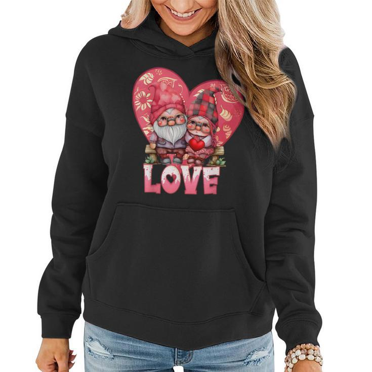 Happy Valentines Day Gnome With Love Gnome Valentines Day  Women Hoodie