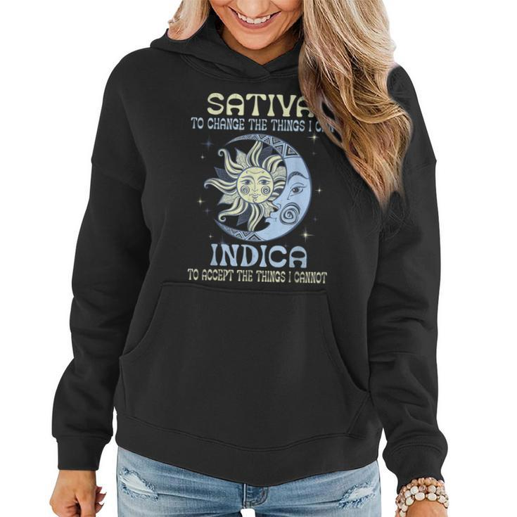 Hippie Cannabis 420Sativa To Change The Things I Can Indica  Women Hoodie