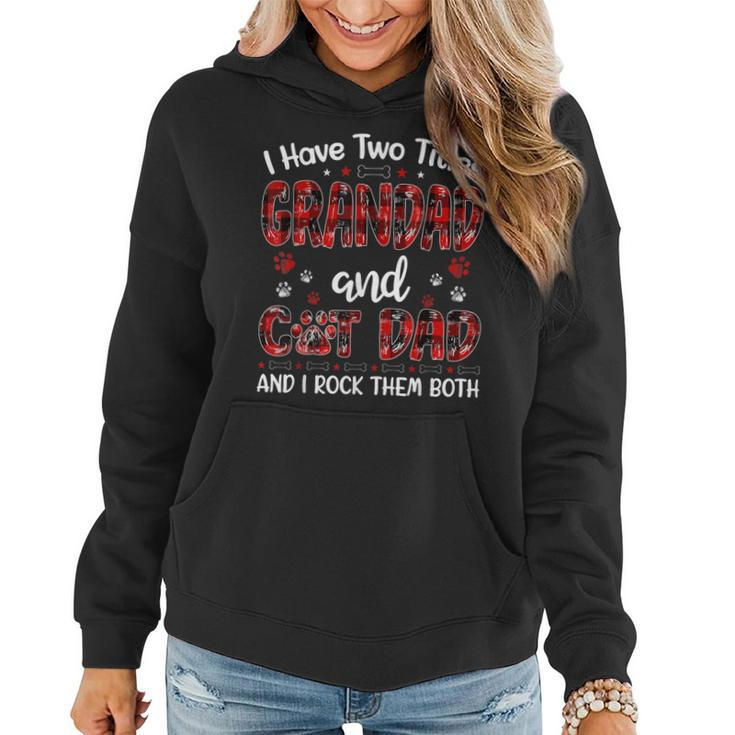 I Have Two Titles Grandad And Cat Dad  Fathers Day Family  V2 Women Hoodie