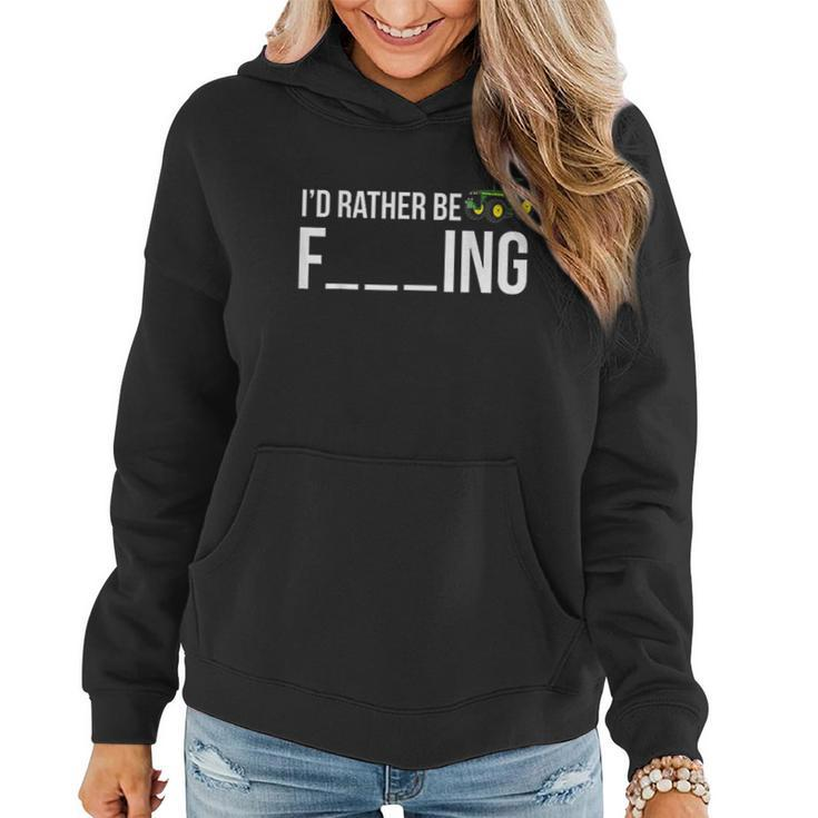 Id Rather Be Farming Funny Farmer Gift Men I Love Farming Women Hoodie Graphic Print Hooded Sweatshirt