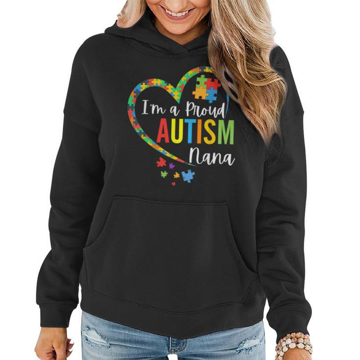 Im A Proud Autism Nana Love Heart Autism Awareness Puzzle  Women Hoodie