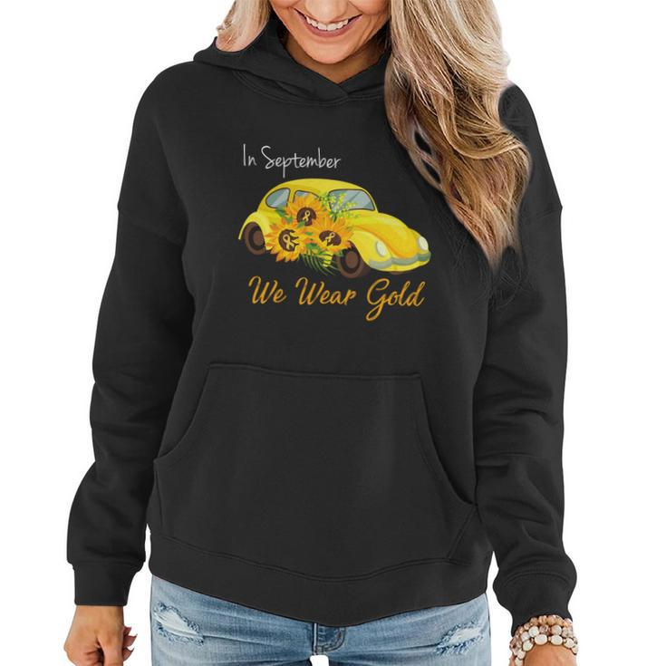 In September We Wear Gold Sunflower Vintage Car Women Hoodie