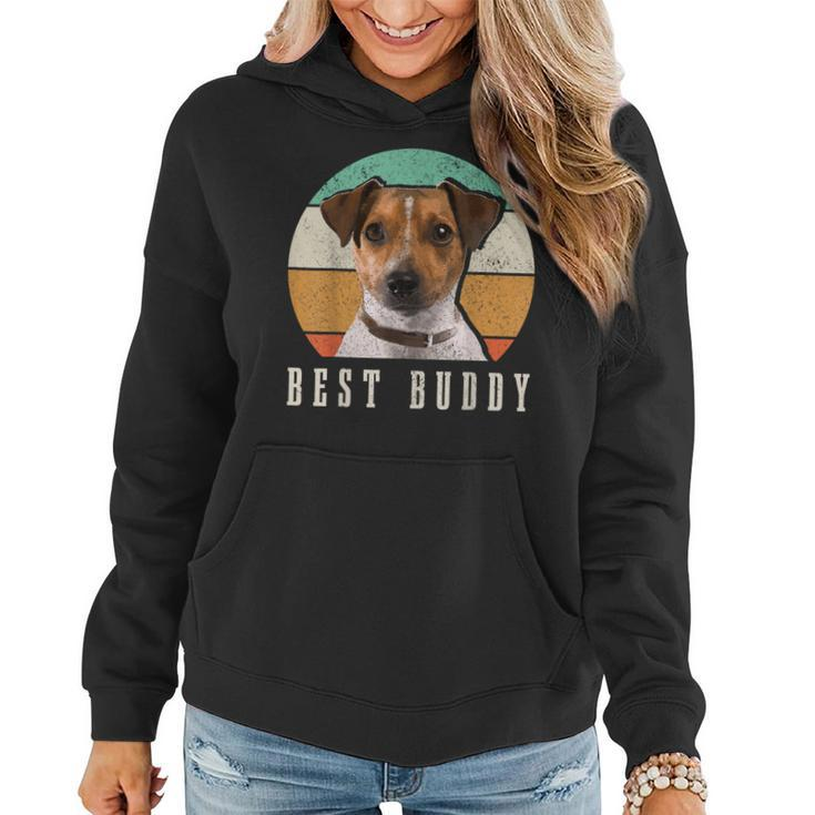 Jack Russell Dad Terrier Mom Best Buddy Retro Vintage Dog Women Hoodie