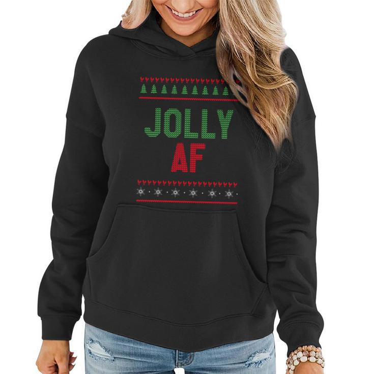 Jolly Af Ugly Christmas Gift Women Hoodie