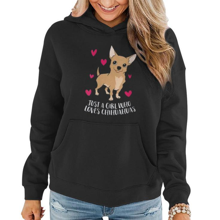 Just A Girl Who Loves Chihuahuas Cute Chihuahua Women Hoodie Graphic Print Hooded Sweatshirt