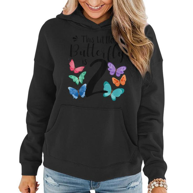 Kids 2 Year Old Butterfly Birthday T Shirt Girls 2Nd Party Gift Women Hoodie