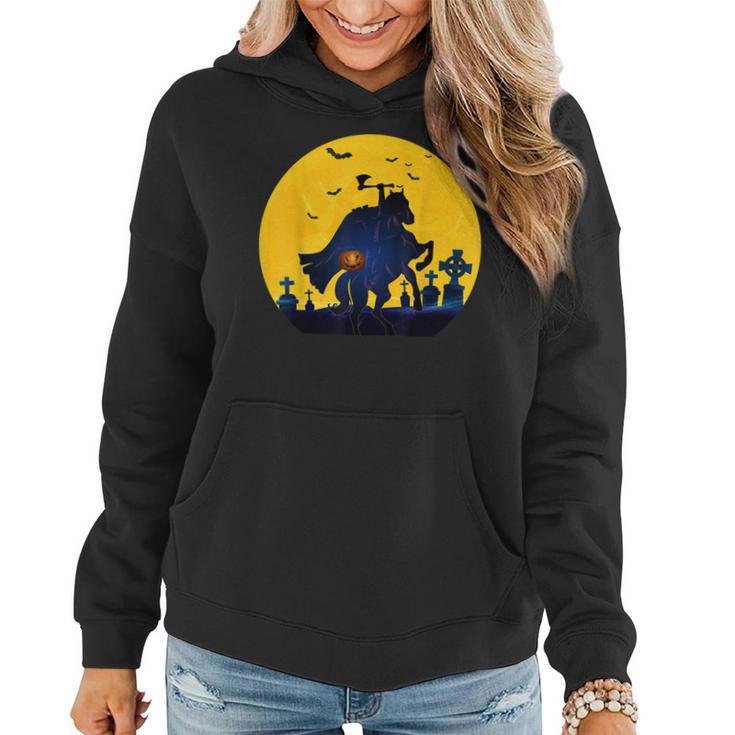 Klassisches Retro- „Kopfloser Reiter“ Sleepy Holloween Moon Frauen Hoodie