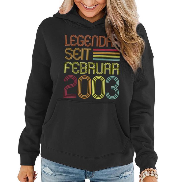 Legendär Seit Februar 2003 Geschenk 20 Geburtstag Frauen Hoodie