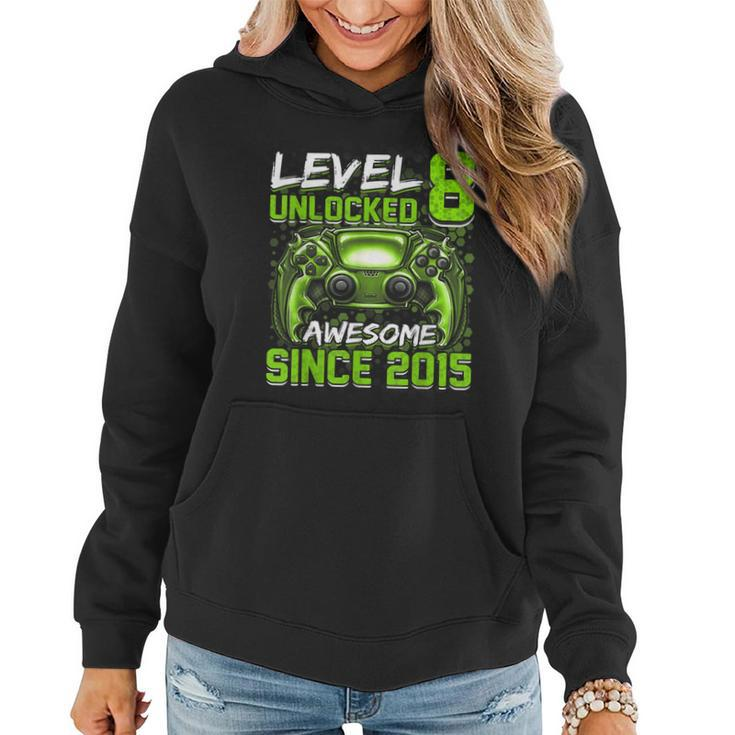Level 8 Unlocked Awesome Since 2015 8Th Birthday Gaming  V3 Women Hoodie