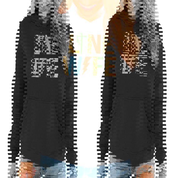 Line Wife Leopard Lineman Wife Of A Lineman  Women Hoodie