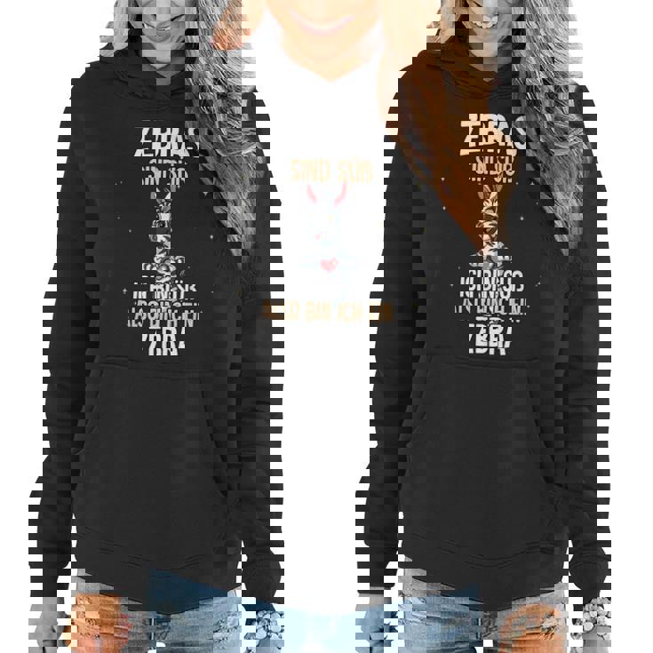 Lustiges Zebra Slogan Hoodie Zebras Sind Süß in Schwarz