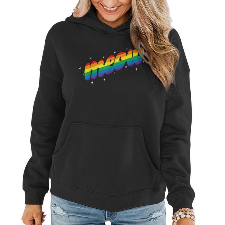 Meow Pride Lgbtq Equality Cat Daddy Cat Lover Rainbow Cats  Women Hoodie