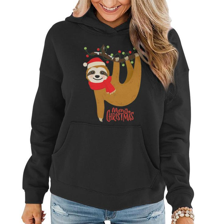 Merry Christmas Sloth Slothmas Women Hoodie