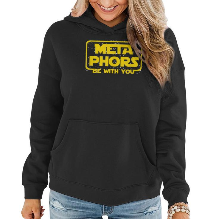 Metaphors Be With You Funny English Teacher Space  Women Hoodie