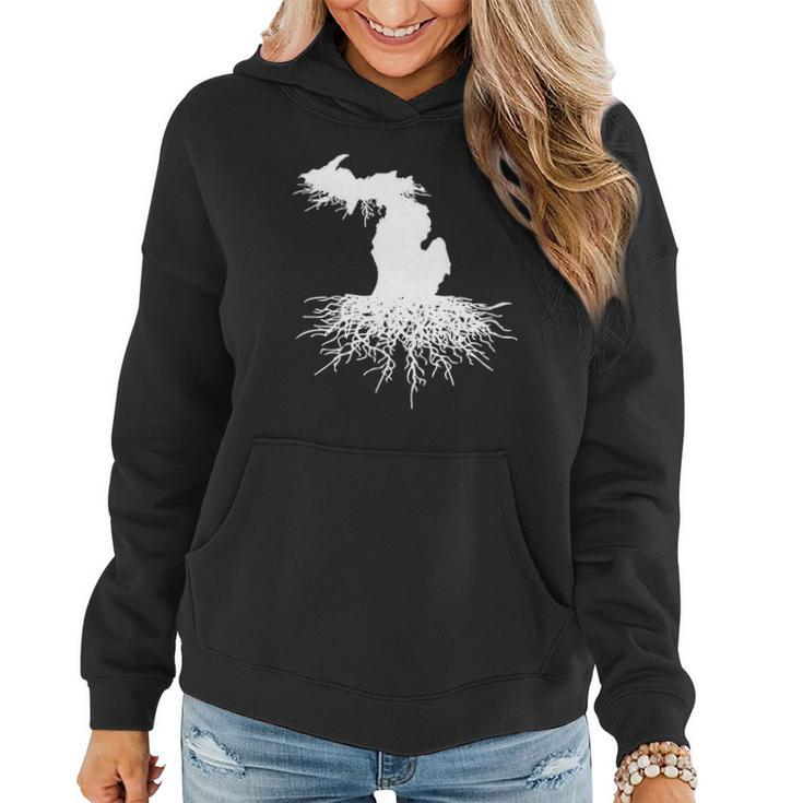 Michigan Roots Down Women Hoodie Graphic Print Hooded Sweatshirt