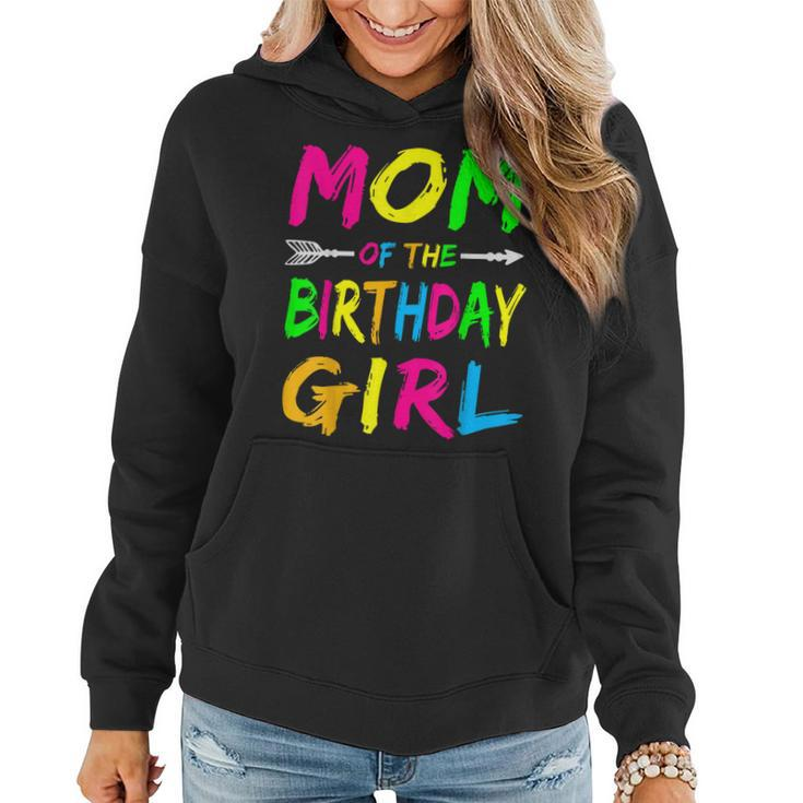 Mom Of The Birthday Girl Glows Retro 80S Party  Glow  Women Hoodie