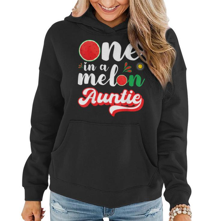 One In A Melon Auntie  Watermelon Family Matching  Women Hoodie