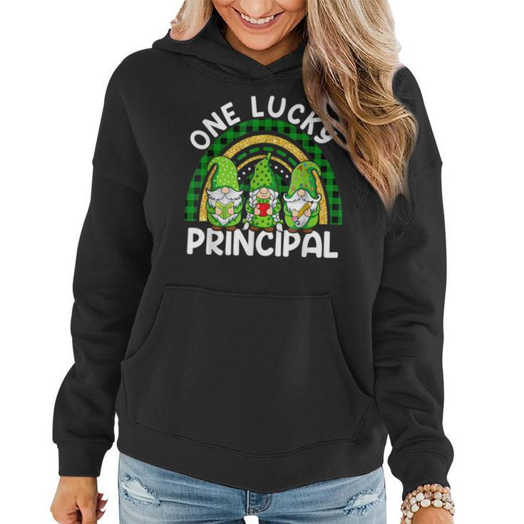 One Lucky Principal Gnomes St Patricks Rainbow  Women Hoodie