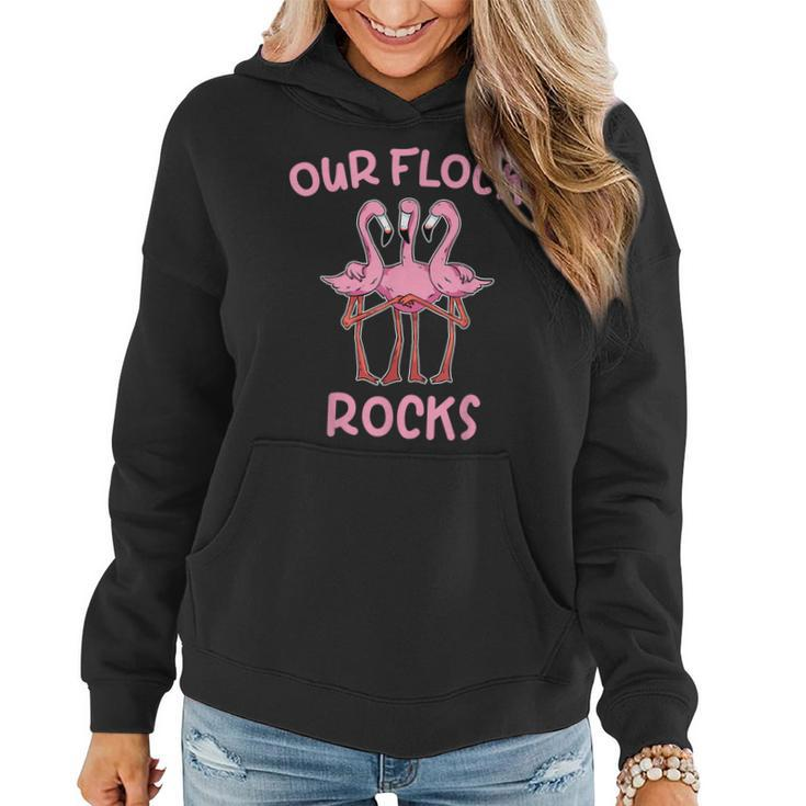 Our Flock Rocks Flamingo Matching Family Vacation Group  Women Hoodie