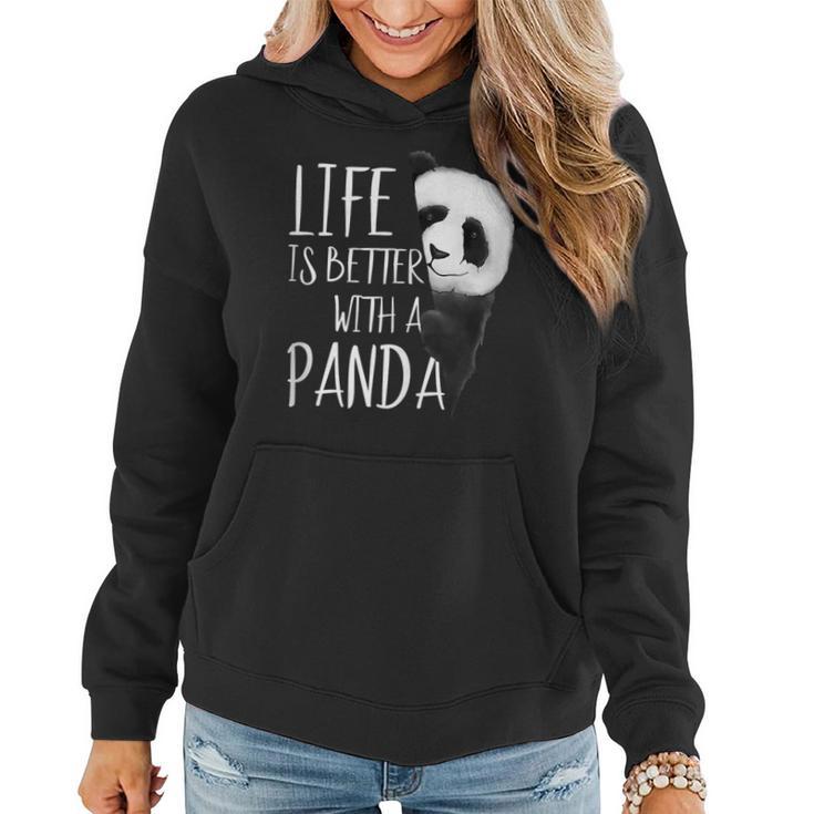 Panda Lovers Life Is Better With A Panda Bear  Women Hoodie