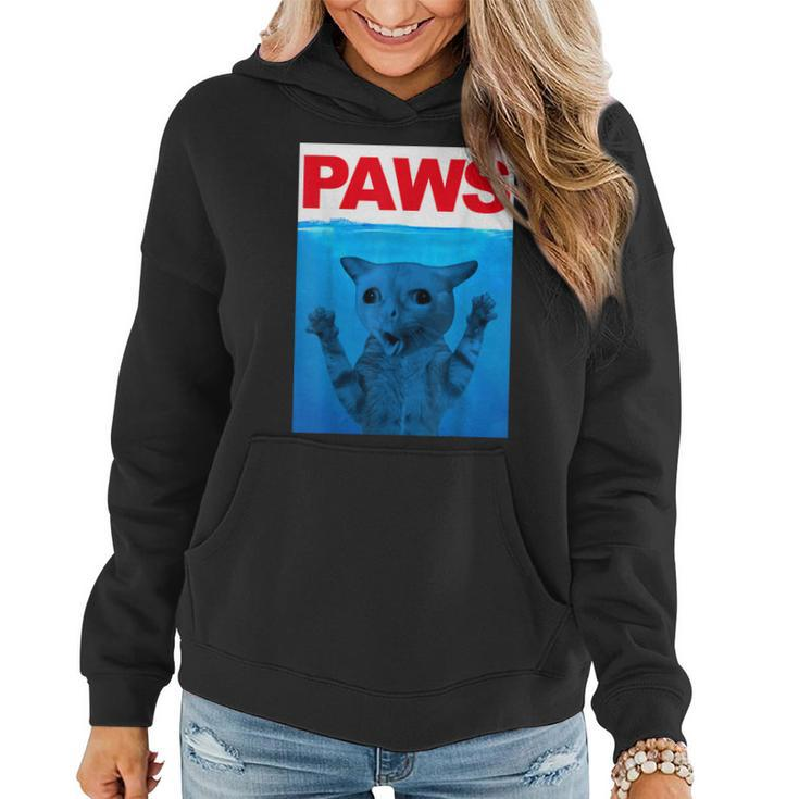 Paws Cat Meme Humor Funny Kitty Lover Funny Cats Dads Mom  Women Hoodie