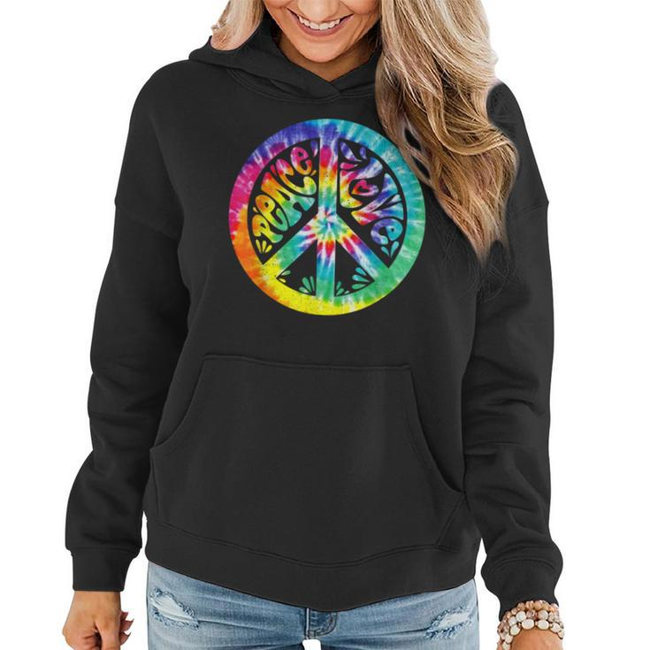 Peace Sign Love Tie Dye 60S 70S Hippie Costume Girls Women  Women Hoodie