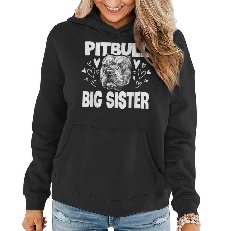 Pit Bull Big Sister Matching Family Dog  White Women Hoodie