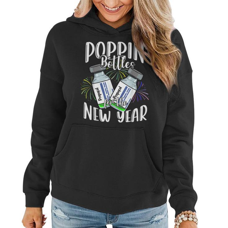 Poppin Bottles For The New Year Funny Icu Nurse Crew 2023  Women Hoodie