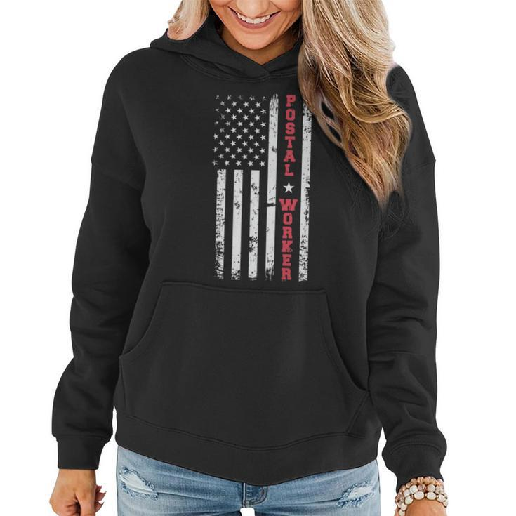 Post Office Patriotic Postal Worker American Flag   V2 Women Hoodie Graphic Print Hooded Sweatshirt