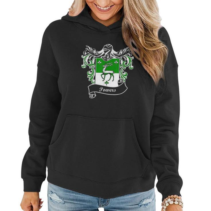 Powers Coat Of Arms Surname Last Name Family Crest Women Hoodie Graphic Print Hooded Sweatshirt