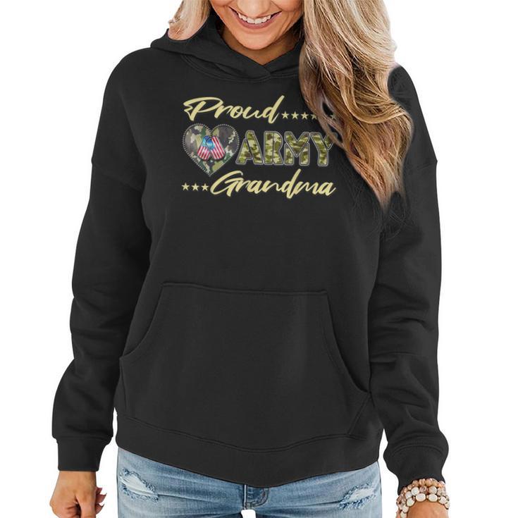 Proud Army Grandma Us Flag Dog Tag Military Grandmother Gift  Women Hoodie