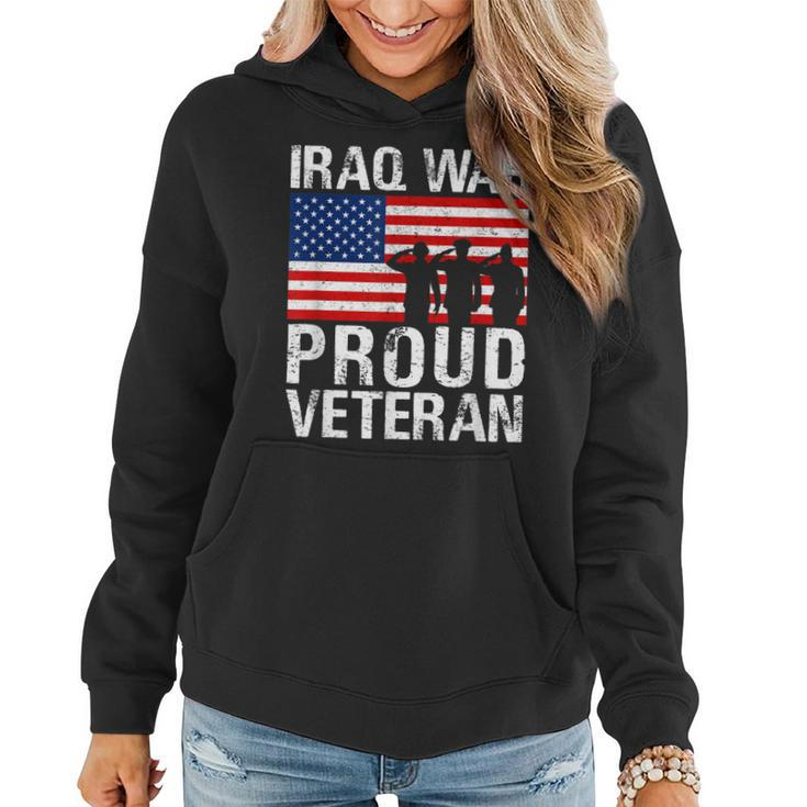 Proud Iraq War Veteran Graphic Gift For Military Men Women  Women Hoodie