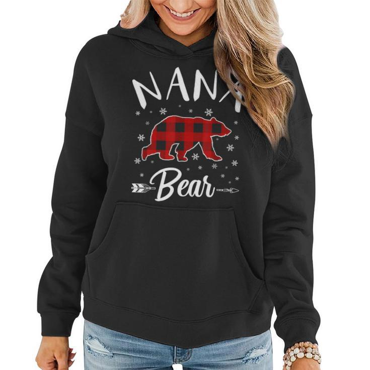 Red Plaid Nana Bear Matching Buffalo Family Pajama Women Hoodie