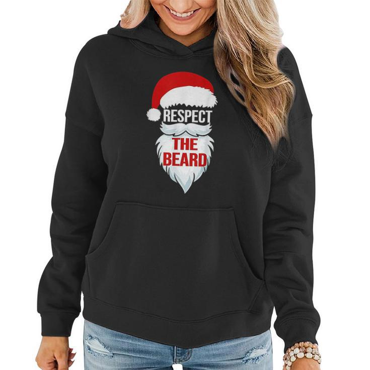 Respect The Beard Santa Claus Christmas Xmas Gifts Men Dad Women Hoodie Graphic Print Hooded Sweatshirt