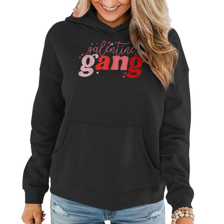 Retro 2023 Valentines Day Galentines Gang Funny  Women Hoodie