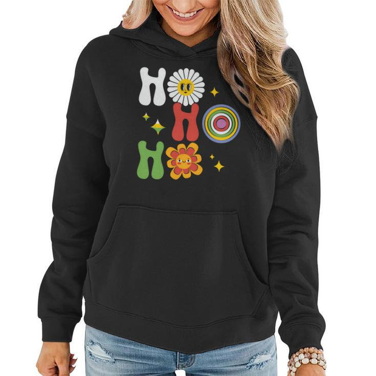 Retro Christmas Ho Ho Ho Women Hoodie Graphic Print Hooded Sweatshirt