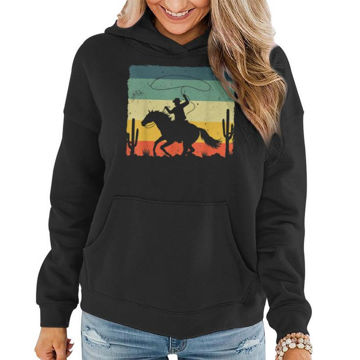 Retro Western Cowboy Design For Men Boys Horse Rider Cowboy  Women Hoodie
