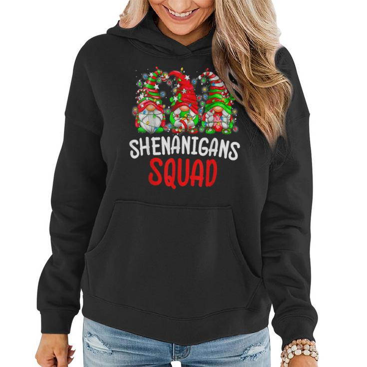 Shenanigans Squad Gnomes Lights Christmas Pajamas Matching  V4 Women Hoodie Graphic Print Hooded Sweatshirt