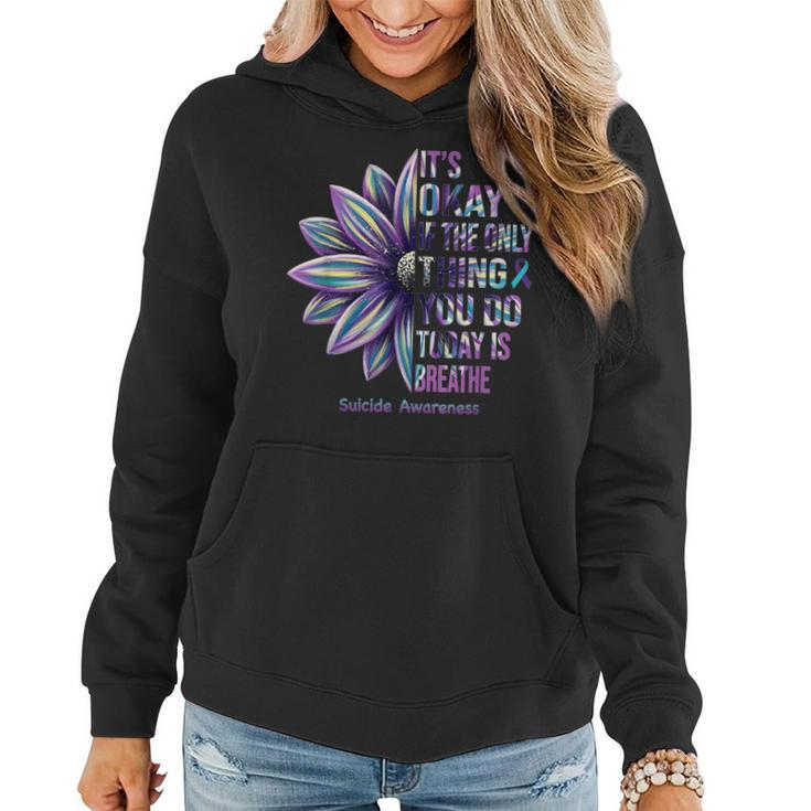 Suicide Prevention Awareness Teal Ribbon And Sunflower  Women Hoodie