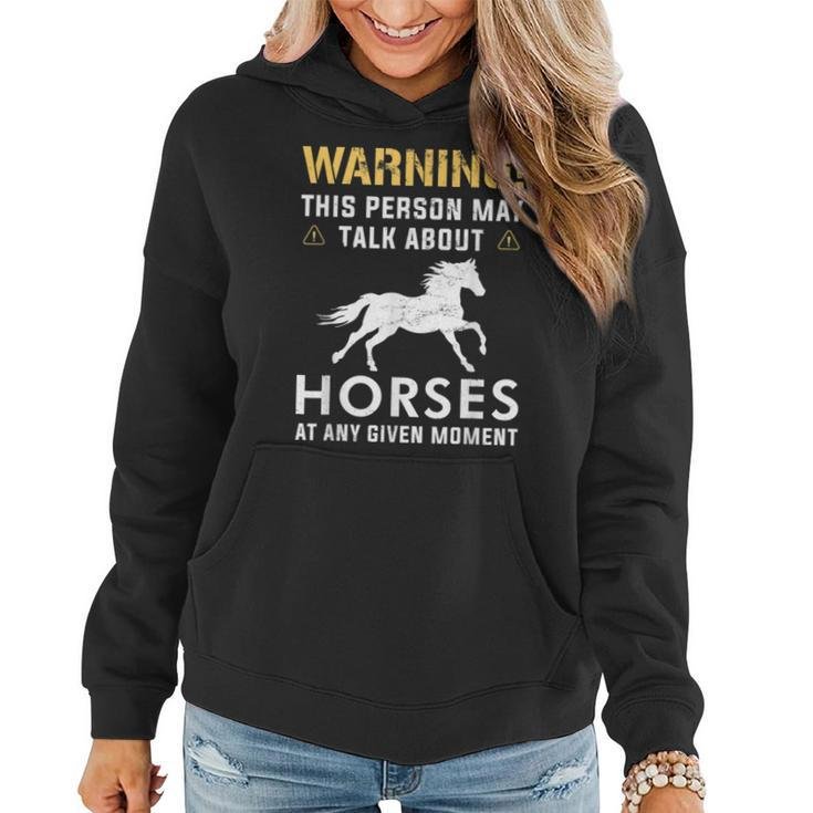 Talk About Horses Women Girls Horseback Riding Horse Lover  Women Hoodie