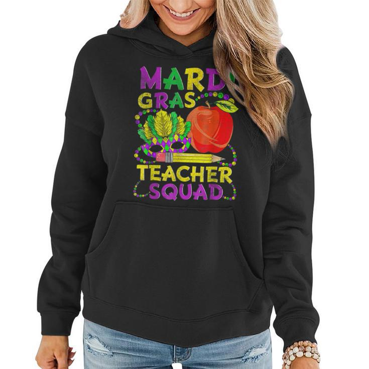 Teacher Mardi Gras 2023 Teacher Squad Family Matching Funny  Women Hoodie