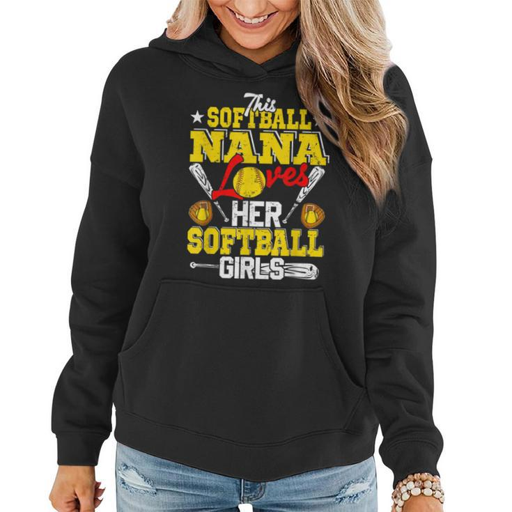 This Softball Nana Loves Her Softball Girls Matching Family  Women Hoodie
