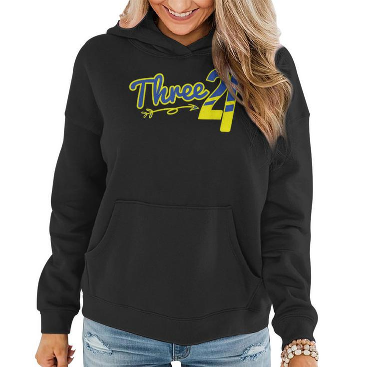 Three T21 World Down Syndrome Awareness Day Womens  Women Hoodie