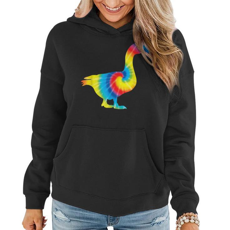 Tie Dye Goose Rainbow Print Waterfowl Hippie Peace Gift  Women Hoodie