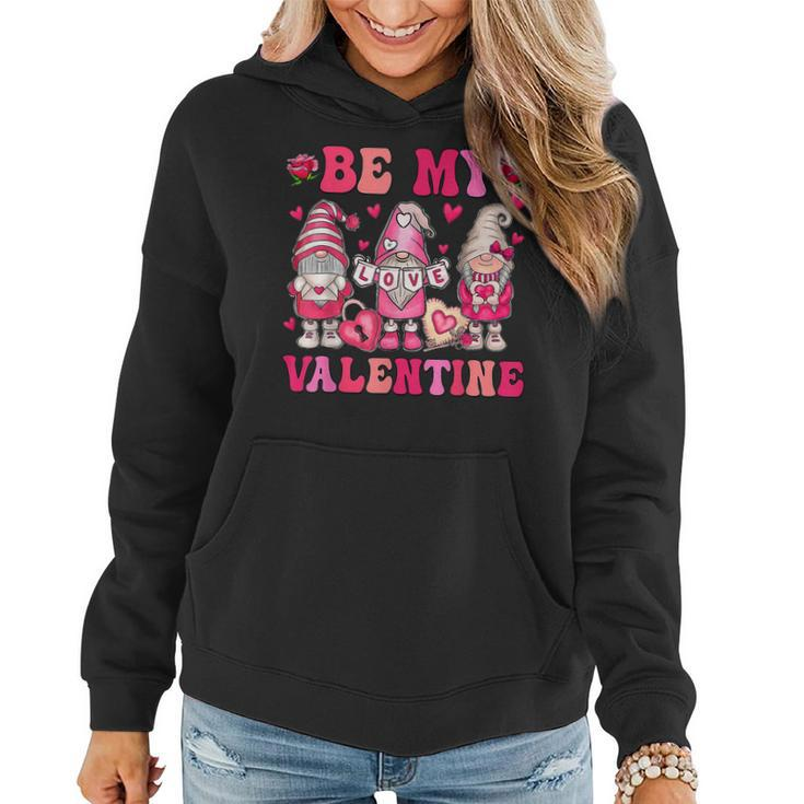 Valentines Day Gnome Be My Valentines Couple Gnome Heart  Women Hoodie